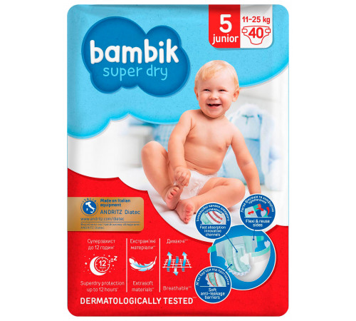 Підгузки дитячі Bambik Jumbo 5 Junior 11-25 кг 40 шт