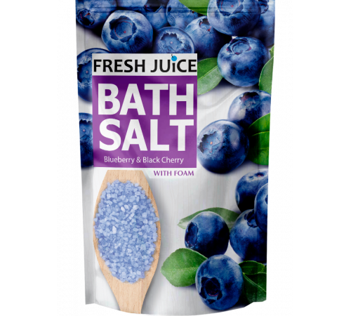 Соль для ванн с пеной Fresh Juice Blueberry & Black Cherry дой-пак 500 г