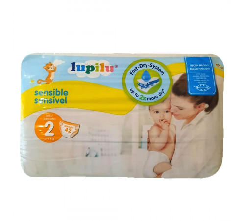 Подгузники Lupilu Sensible 2 (3-6 кг) 42 шт