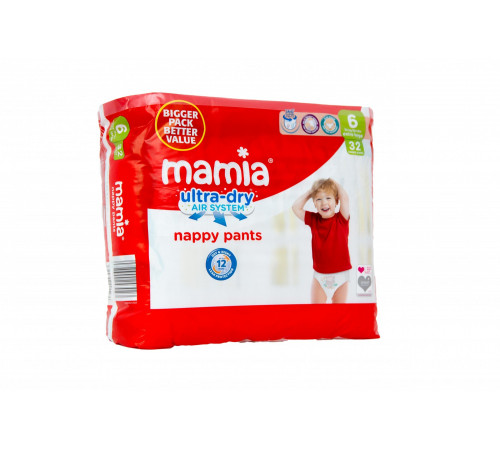 Підгузки-трусики Mamia 6 (16+кг) 32 шт