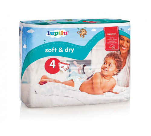 Підгузки Lupilu Soft&Dry 4 (8-16 кг) 50 шт