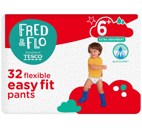 Подгузники-трусики Fred&Flo Easy Fit 6+ (18+кг) 32 шт