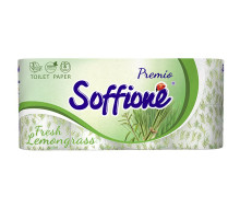 Туалетная бумага Soffione Fresh Lemongrass 3 слоя 8 рулонов