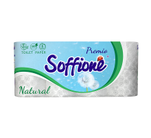 Туалетная бумага Soffione Natural 3 слоя 8 рулонов