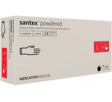 Перчатки медицинские латексные Santex L 100 шт