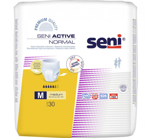 Підгузки-трусики для дорослих Seni Active Normal Medium 80-110 см 30 шт