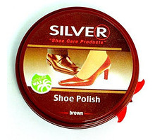 Крем для обуви Silver 50 мл шайба коричневый