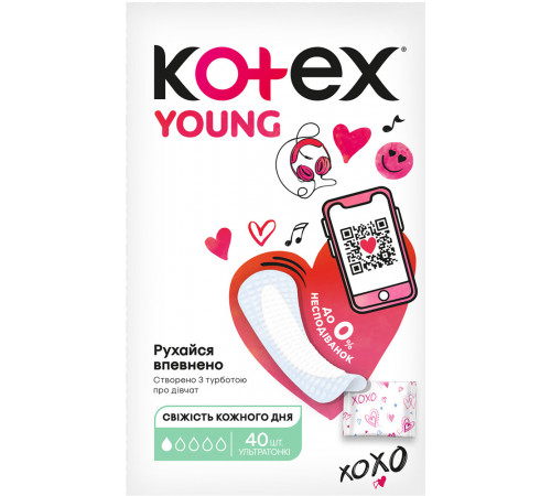 Щоденні гігієнічні прокладки Kotex Young Slim Normal 40 шт