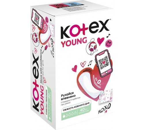 Щоденні гігієнічні прокладки Kotex Young Slim Normal 40 шт