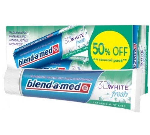 Зубная паста Blend-a-med 3D White Fresh Extreme Mind Kiss 2 шт х 100 мл