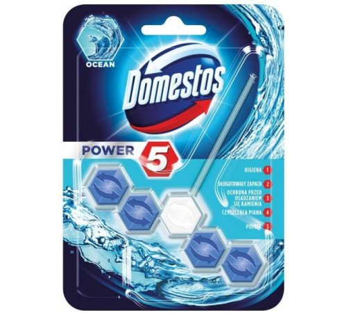 Блок для очистки унитаза Domestos Power 5 Ocean 55 г