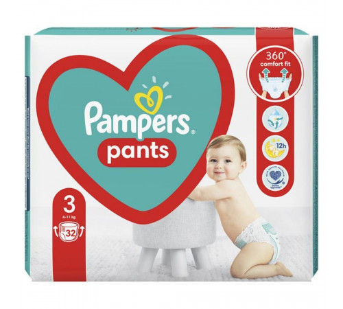 Подгузники-трусики Pampers Pants 3 (6-11 кг) 32 шт