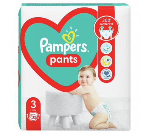 Підгузки-трусики Pampers Pants 3 (6-11 кг) 32 шт