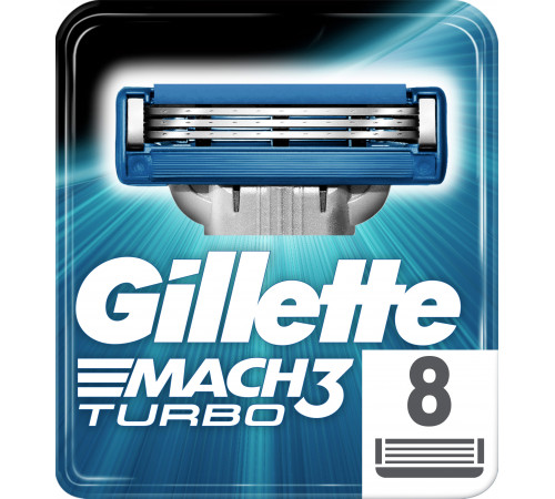 Сменные кассеты для бритья Gillette Mach3 Turbo 8 шт (цена за 1шт)