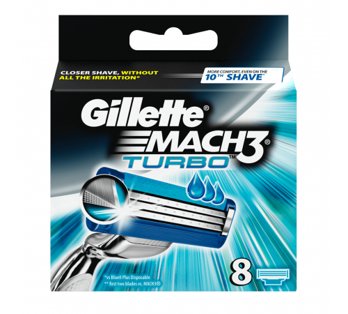 Сменные кассеты для бритья Gillette Mach3 Turbo 8 шт (цена за 1шт)