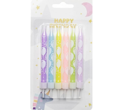 Свічки на торт DSCN 9322 Happy Birthday 9 см 6 шт