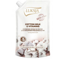 Жидкое крем-мыло Luksja Cotton Milk & Vitamins дой-пак 400 мл