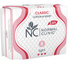 Гигиенические прокладки Normal Cliniс Classic LUX Cotton & Velvet Light 3 капли 8 шт