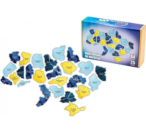 Дерев'яний пазл на магнітах PuzA4-01350 Мапа України