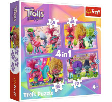 Пазли Trefl 34622 4в1 Пригоди кольорових Тролей