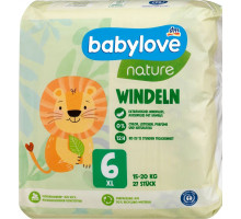 Підгузки Babylove Nature 6 (15-20 кг) 27 шт