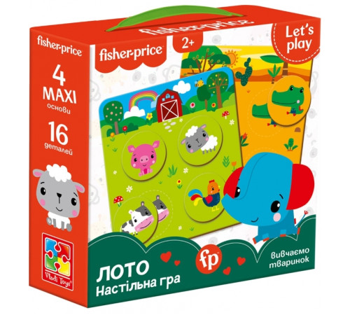 Настільна гра Vladi Toys VT2910-01 Лото Вивчаємо тваринок