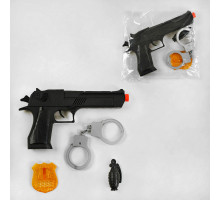 Полицейский набор 6137-6 трещотка, наручники, жетон в пакете