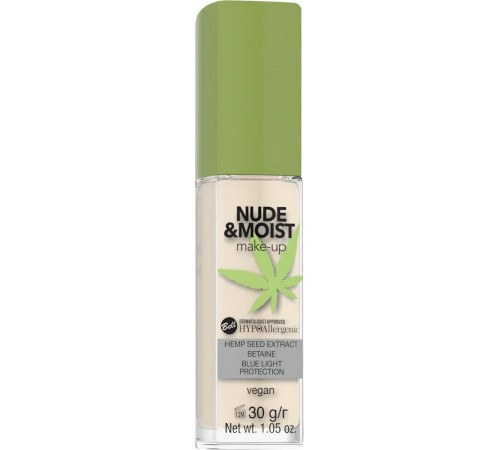 Гіпоалергенний тональний крем для обличчя Bell Nude & Moist 01 Light Beige 30 г