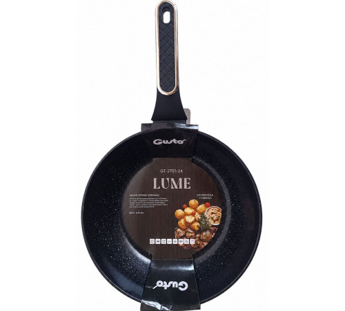 Сковорідка Gusto Lume GT-2701-24 глибока керамічне покриття 24 х 6,8 см