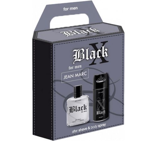 Подарунковий набір Jean Mark чоловічий X-Black. Дезодорант аерозоль  X-Black 150 мл + Лосьйон після гоління  X-Black 100 мл