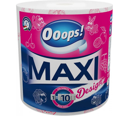 Бумажное полотенце Ooops Maxi Design 2 слоя 500 отрывов