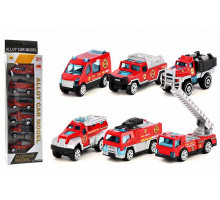 Набор металлических машин 0202-11 Пожарная техника 6 шт