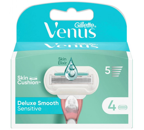 Змінні картриджі для гоління Gillette Venus Deluxe Smooth Sensitive 4 шт (ціна за 1шт) Змінні картриджі для гоління Gillette Venus Deluxe Smooth Sensitive 4 шт (ціна за 1шт)