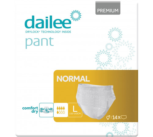 Підгузки-трусики для дорослих Dailee Premium Normal L (110-140 см) 5 крапель 14 шт