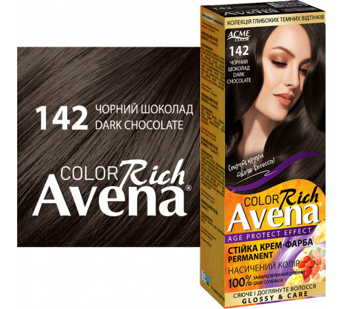 Фарба для волосся Acme Color Avena 142 Чорний Шоколад