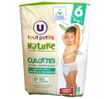 Подгузники-трусики U tout petits Nature 6 (16+кг) 18 шт