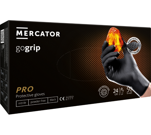 Перчатки нитриловые Gogrip с рельефной поверхностью М оранжевые 50 шт