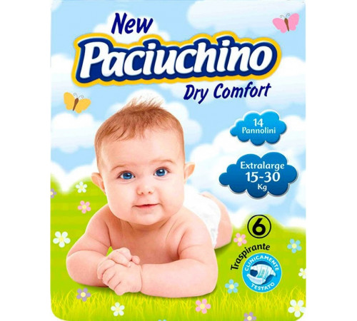 Підгузки дитячі Paciuchino 6 (15-30 кг) 14 шт