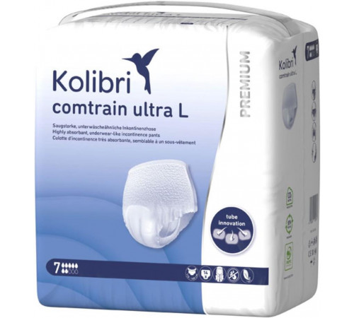 Підгузки-трусики для дорослих Kolibri Premium Comtrain Ultra L (110х140 см) 7 крапель 14 шт Підгузки-трусики для дорослих Kolibri Premium Comtrain Ultra L (110х140 см) 7 крапель 14 шт