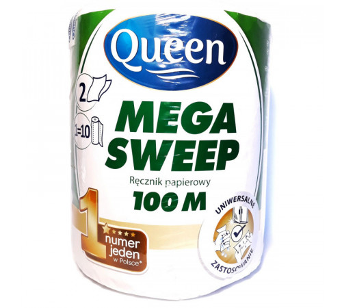 Паперовий рушник Queen Mega Sweep двошаровий 100 м