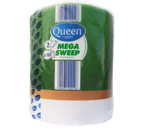 Бумажные полотенца Queen Mega Sweep двухслойные 100 м