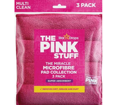 Салфетки микрофибра универсальные The Pink Stuff Super Absorbent 18 х 20 см 3 шт