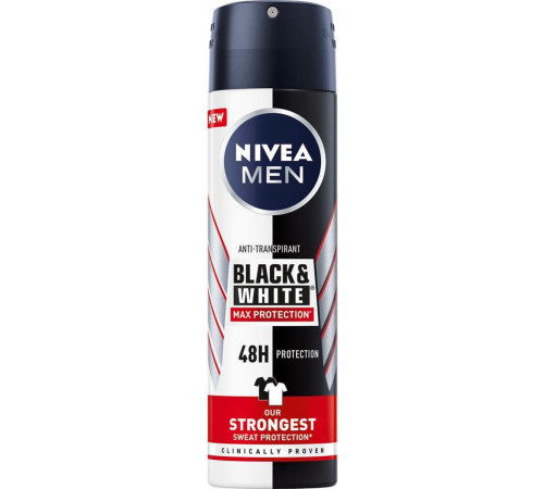Дезодорант-антиперспірант чоловічий Nivea Black & White Max Protection спрей 150 мл Дезодорант-антиперспірант чоловічий Nivea Black & White Max Protection спрей 150 мл