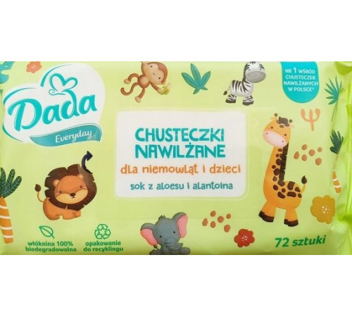 Влажные салфетки для детей Dada Everyday Алое 72 шт