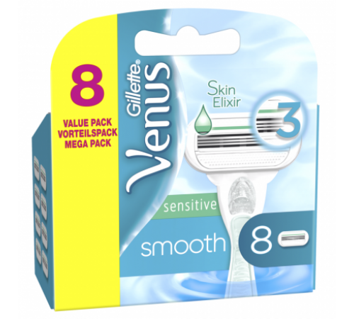Сменные картриджи для бритья Venus Smooth Sensitive 8 шт (цена за 1шт)