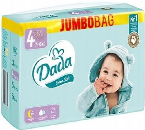 Підгузки дитячі DADA Extra Soft Jumbo Bag 4 (7-16 кг) 82 шт