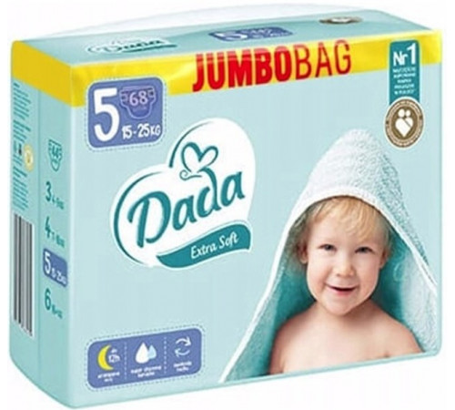 Підгузки дитячі DADA Extra Soft Jumbo Bag 5 (15-25 кг) 68 шт