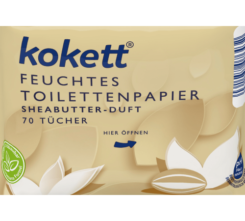 Влажная туалетная бумага Kokett Shea Butter-Duft 70 шт