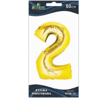 Кулька повітряна фольгована Pelican цифра 2 золото 80 см