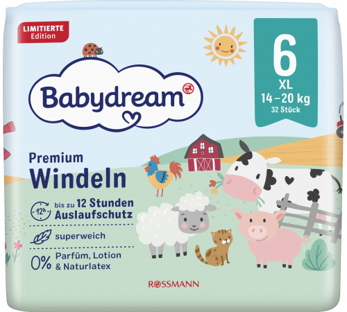 Подгузники Babydream Premium 6 (14-20 кг) 32 шт